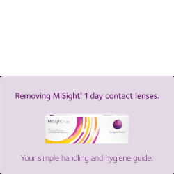 Removing MiSight 1 Day contact lenses